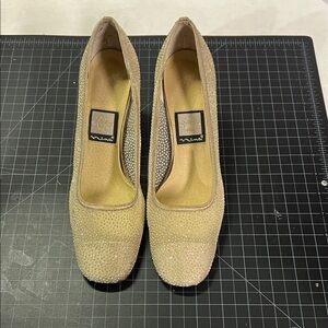 Vintage Nina Sparkling Gold Heels